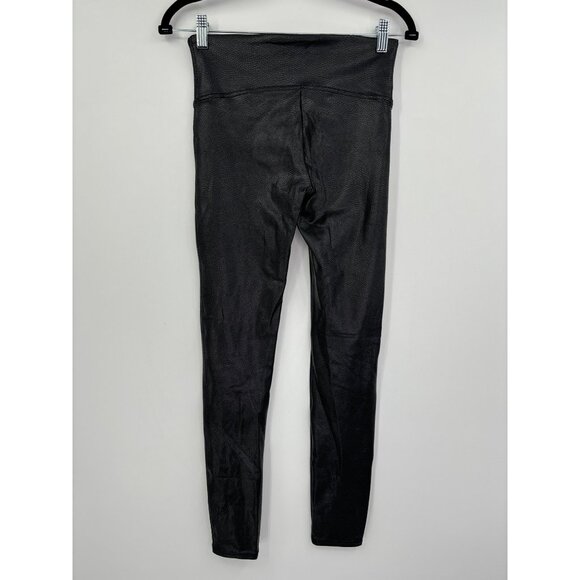 SPANX Faux Leather Pebble Textured Legging Pant Black Medium - Picture 4 of 6